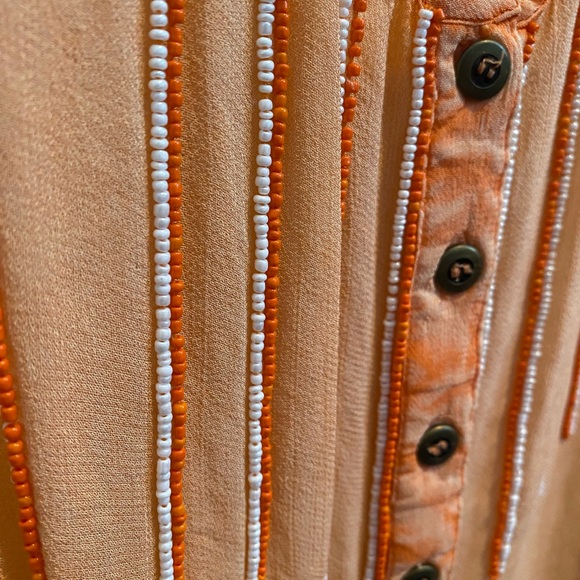 Orange woman’s small sheer top with beadwork - Picture 8 of 9